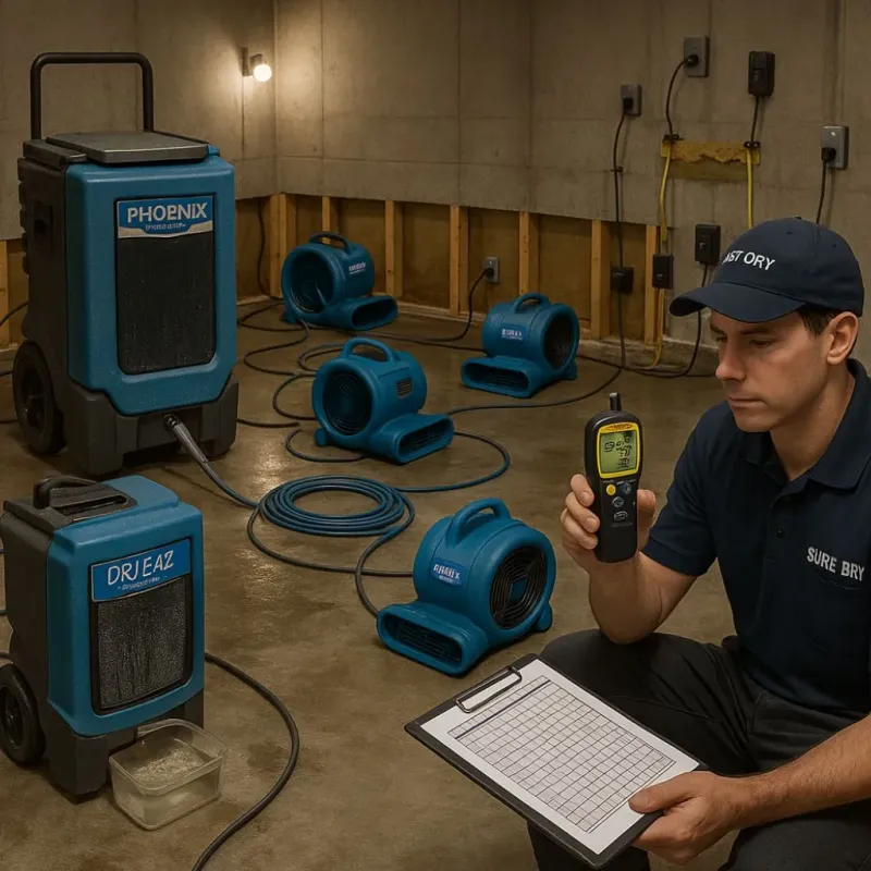 Structural Drying and Dehumidification process in Woodson Terrace, MO